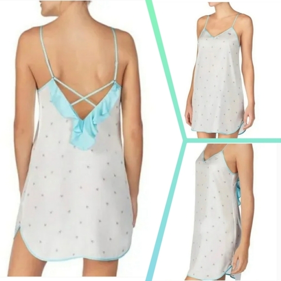 Betsey Johnson Other - NWT Womens Betsy Johnson Strappy Aqua Satin Nightgown Lingerie Nightie Sz M